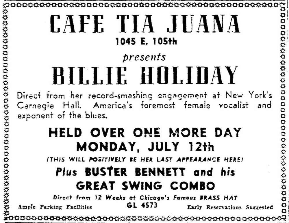 Billie Holiday at Cafe Tia Juana