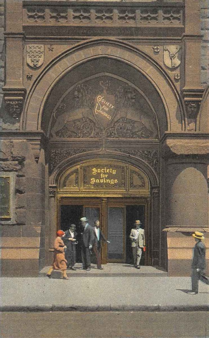 Postcard View of Society Building Entrance