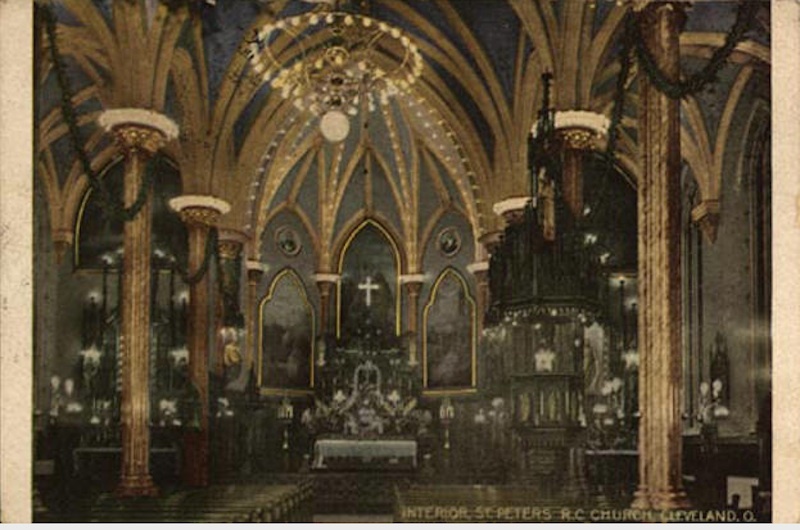 The interior of St. Peter Roman Catholic Church, 1908