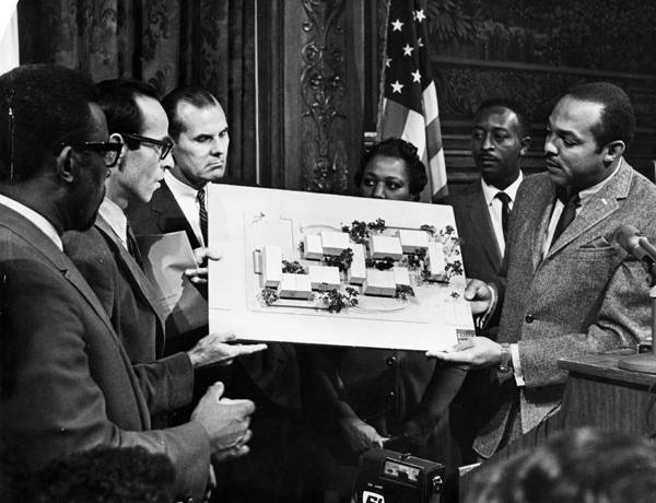 Mayor Stokes with Hough House Model, 1968