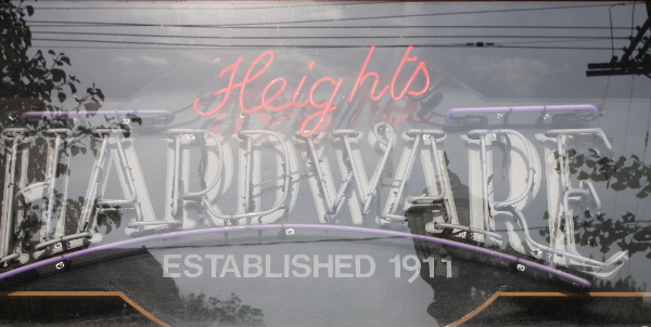 Heights Hardware Sign