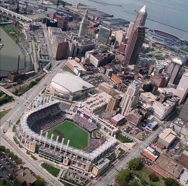 Jacobs Field with Browns Stadium in Distance, 1999