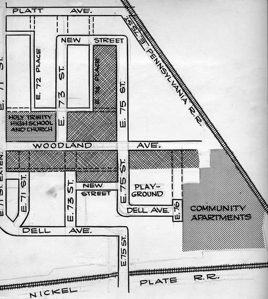 Map of East Woodland, 1959
