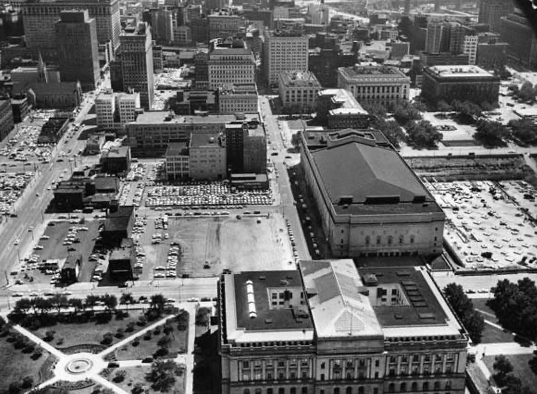 Aerial view of the Erieview location before construction