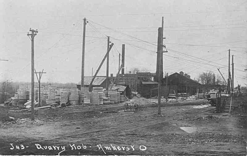 Grindstones at Rail Station, ca. 1900