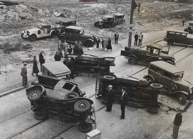 Cars Overturned During Strike