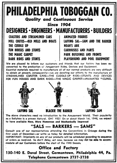 Laughing Sal Ad, 1945