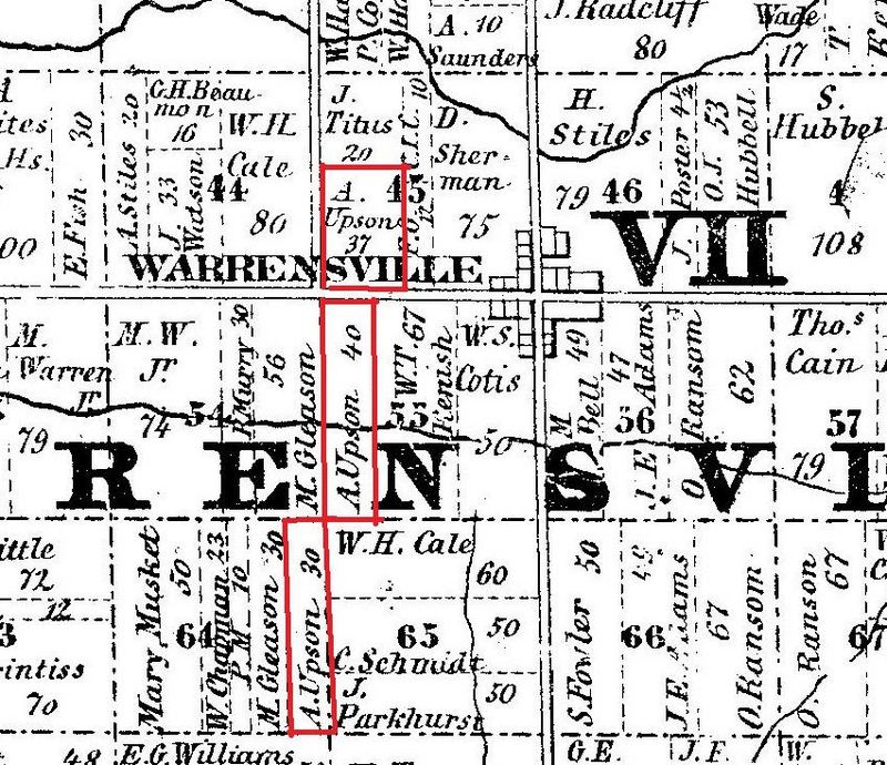 Asa Upson farmlands - 1852