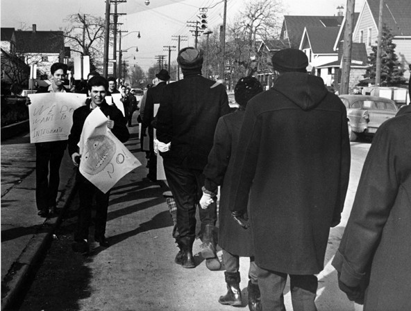 Anti-Integration Picketers in Little Italy