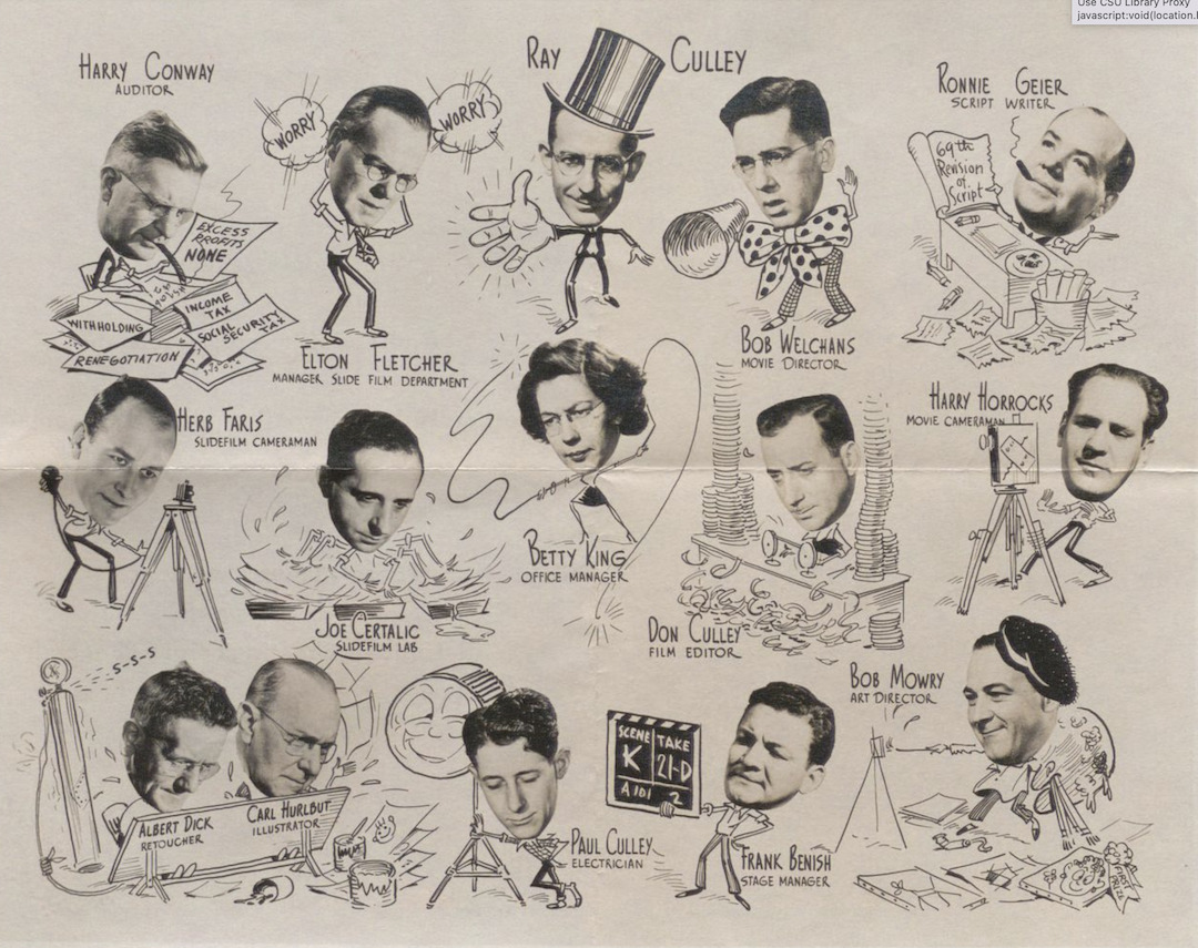 The Cinecraft Productions team in 1945