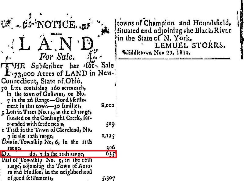 Land for Sale in the Connecticut Reserve