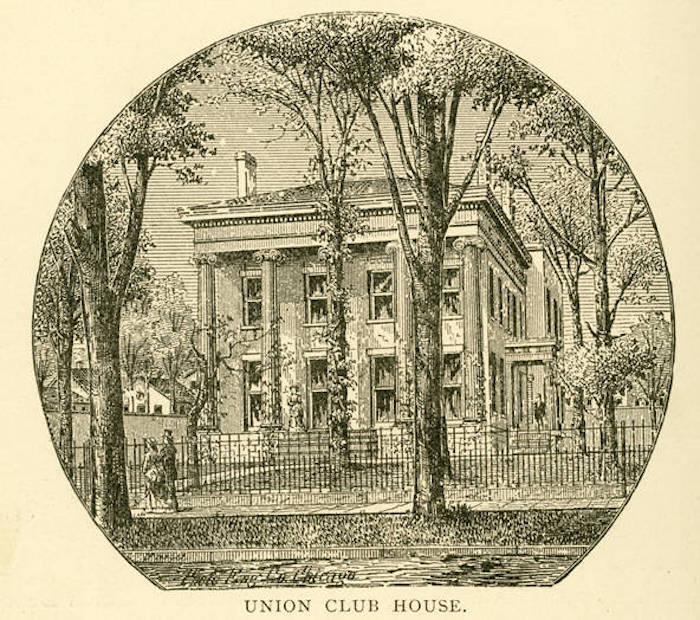 Engraving of the first Union Clubhouse