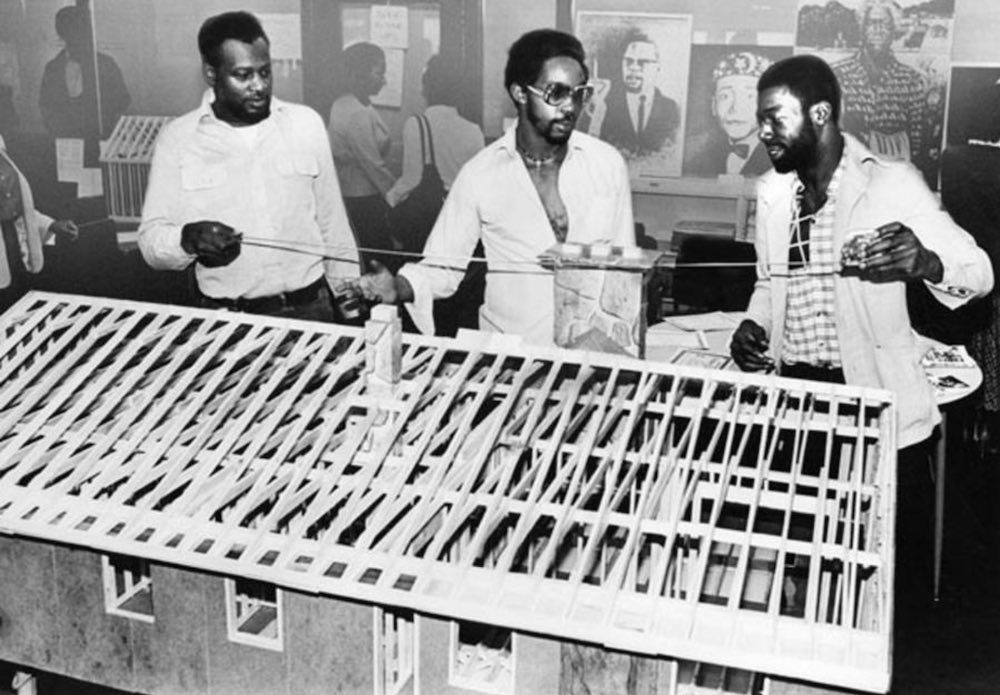 Students Learning Construction Skills, 1981