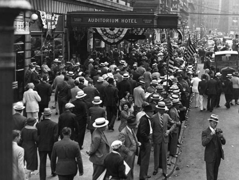 Crowd Leaving Convention