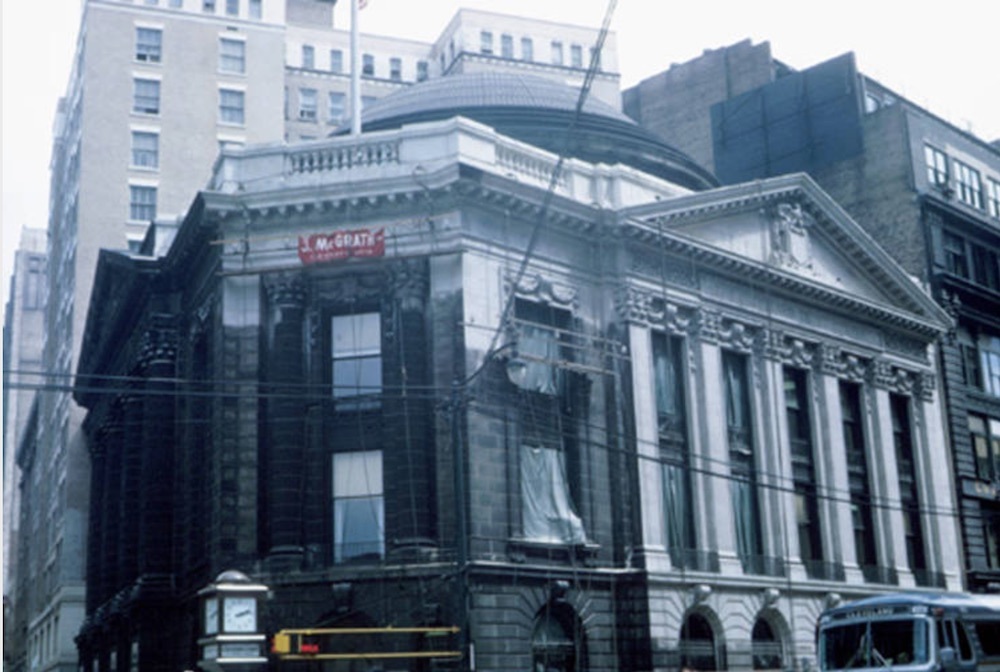 Cleveland Trust Exterior During Cleaning, 1964