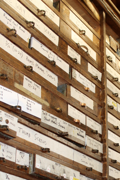 Carefully Labeled Cabinet Drawers