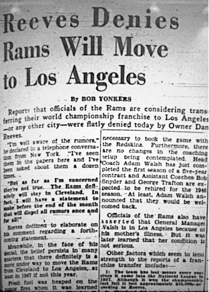Reeves Denies Rams Will Move