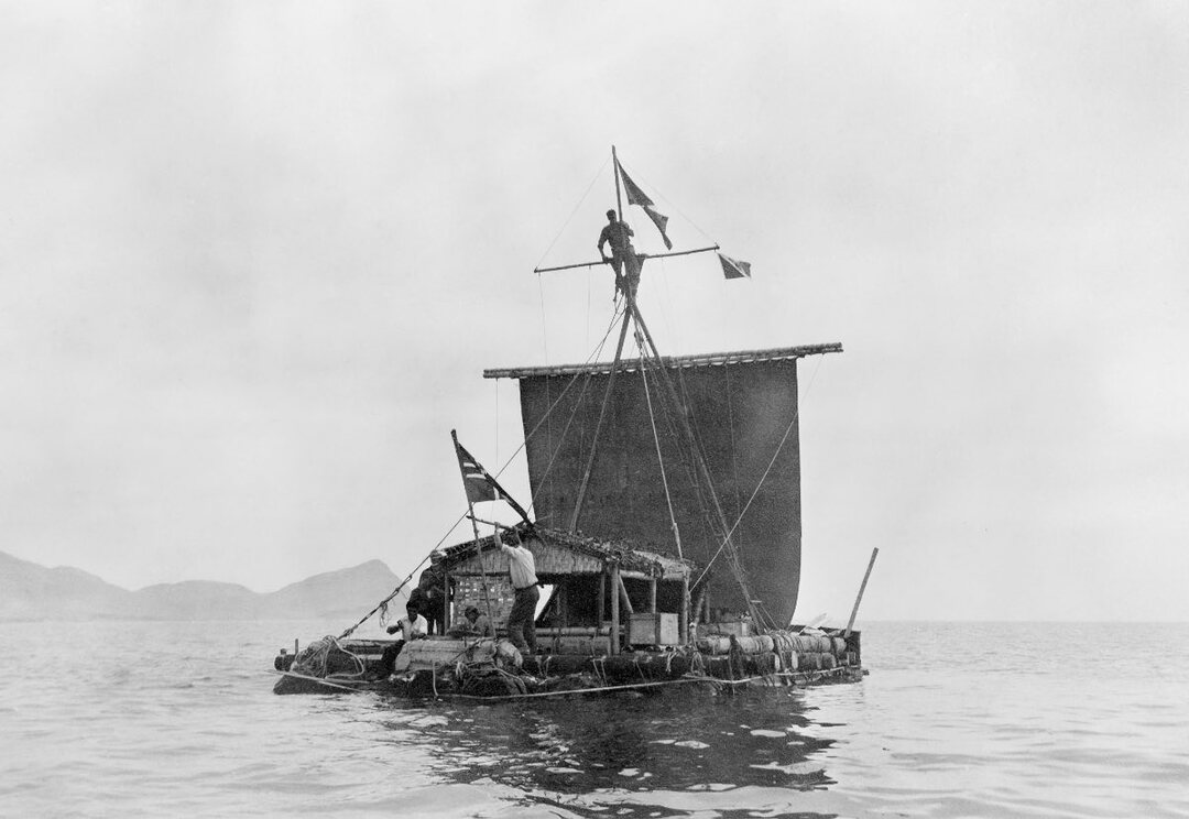 The Kon-Tiki raft.