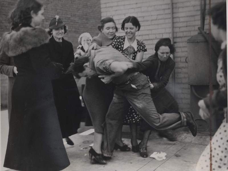 Strikers Attack Man, ca. 1930s