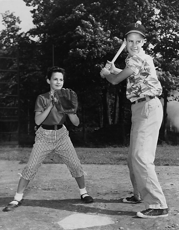 Shaker Students Playing Baseball, 1955