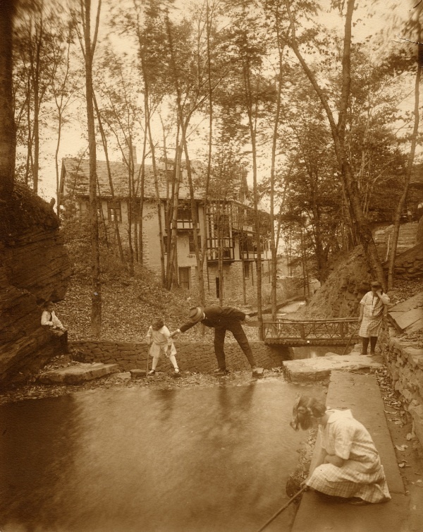 Deming Family in Rear Garden, 1917
