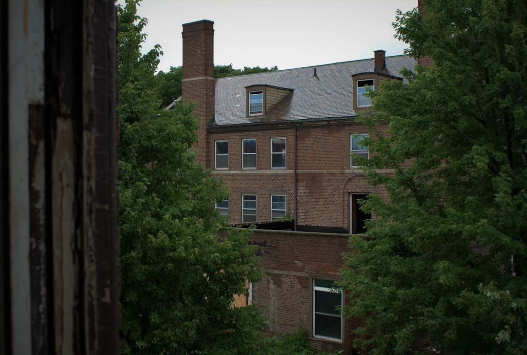 Overlooking adjoining courtyard to the YWCA dormitory complex.