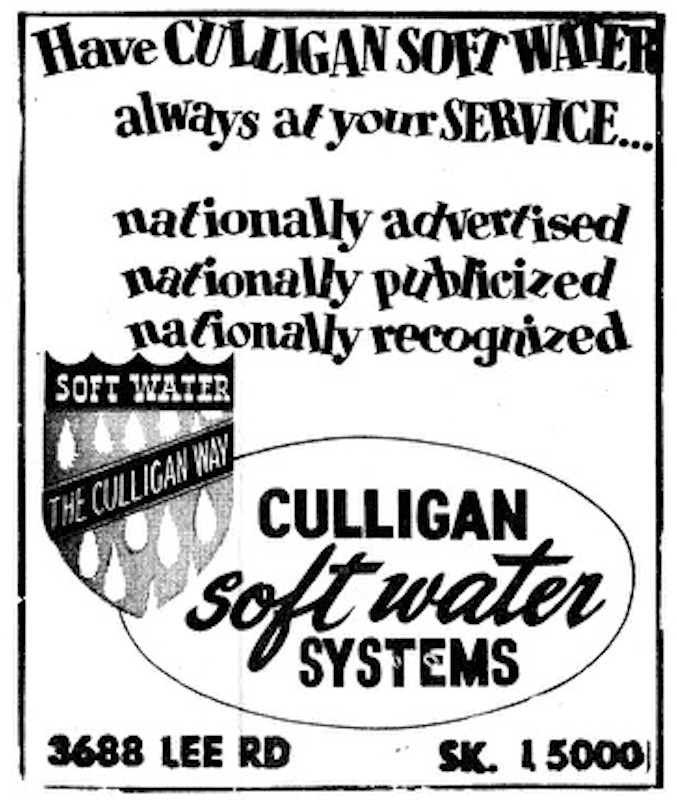 Culligan Soft Water Systems, 1950