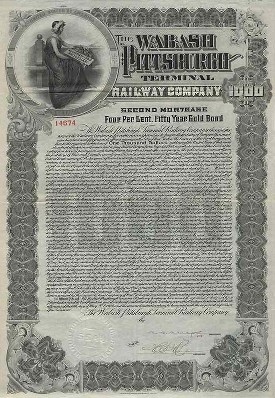 Wabash Pittsburgh Terminal Railway Bond