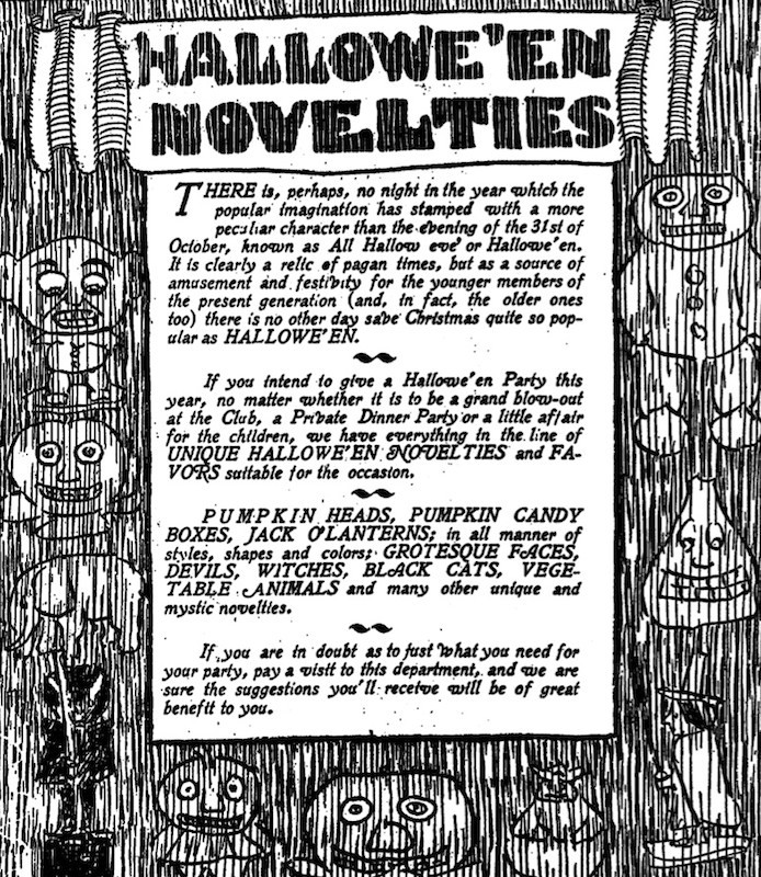 Halloween Novelties and Favors, 1905
