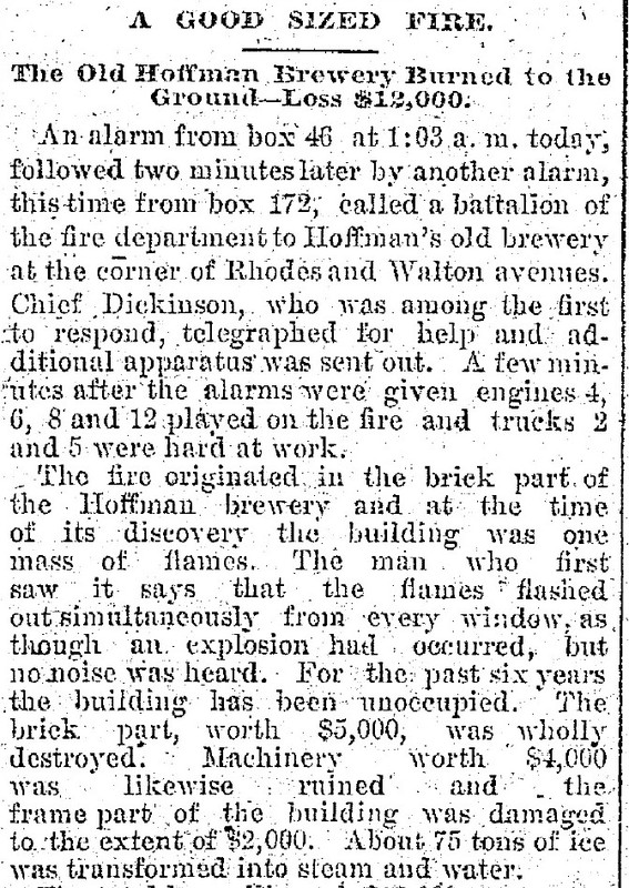 A Fire puts a Finish to the Brewery
