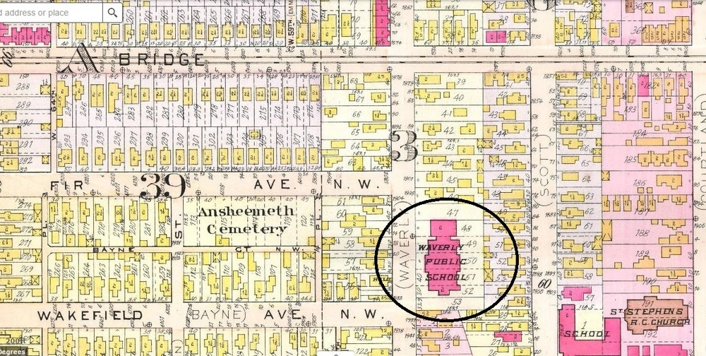 1898 Map showing School