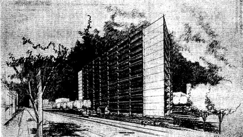 Architect Rendering of Antioch Towers, 1975