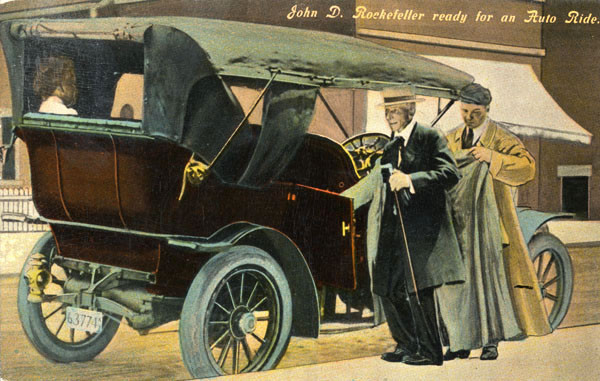 John D. Rockefeller ready for an auto ride