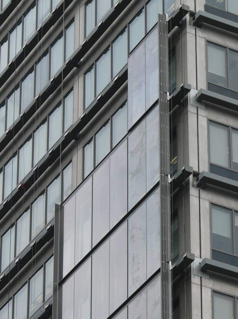 Detail of the façade overcladding system