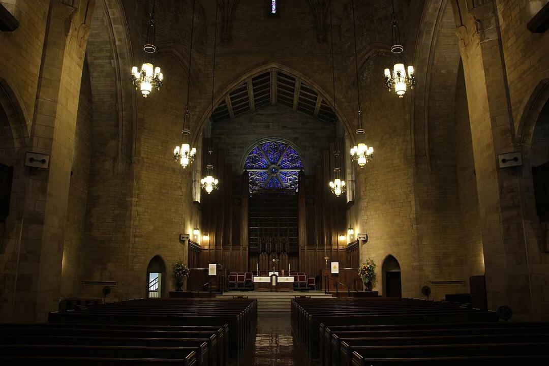 Rose Window Above Altar in Sanctuary