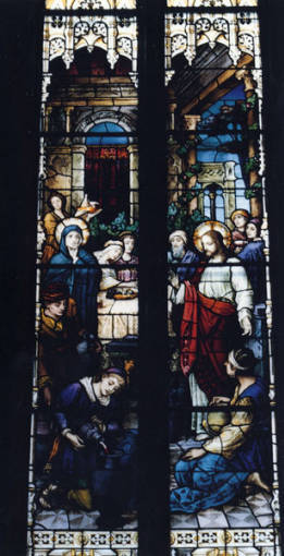 Stained Glass: Christ at the Marriage Feast at Cana.