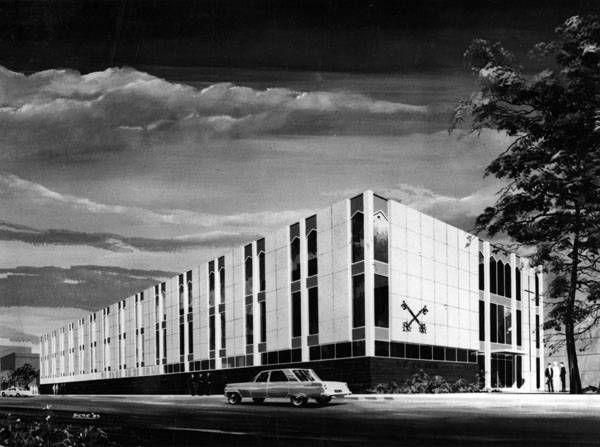 Archetectural drawing of St Peter High School, 1964