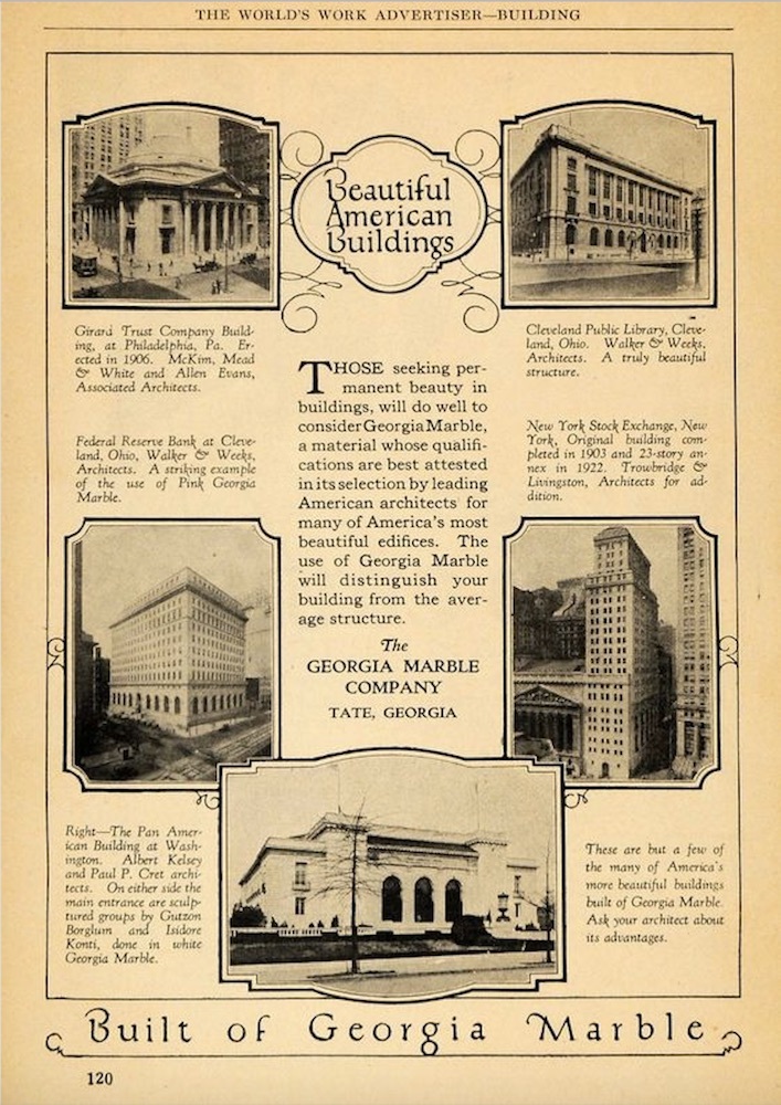 Tate Marble Co. Ad, 1926