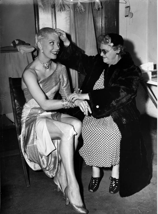 Miss Ruth K. Billow and Carol Channing