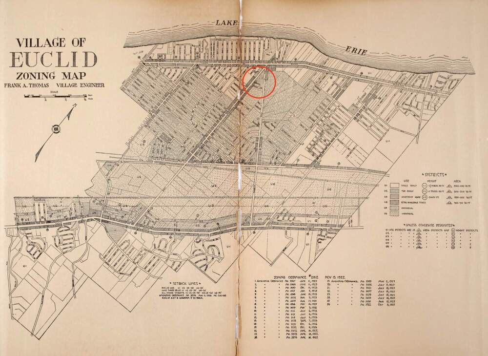 Shore's Location on Zoning Map